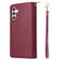 Samsung Galaxy S24 5G 9 Card Slots Zipper Wallet Bag Leather Phone Case - Wine Red