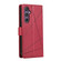 Samsung Galaxy S24 5G PU Genuine Leather Texture Embossed Line Phone Case - Red