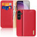Samsung Galaxy S24 5G DUX DUCIS Hivo Series Cowhide + PU + TPU Flip Phone Case - Red