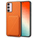 Samsung Galaxy S24 5G Denior Imitation Calf Leather Back Phone Case with Holder - Orange Samsung Galaxy S24 5G Denior Imitation Calf Leather Back Phone Case with Holder - Orange