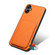 Samsung Galaxy S24 5G Denior Imitation Calf Leather Back Phone Case with Holder - Orange Samsung Galaxy S24 5G Denior Imitation Calf Leather Back Phone Case with Holder - Orange