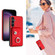 Samsung Galaxy S24 5G Organ Card Bag Ring Holder PU Phone Case with Lanyard - Red