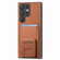 Samsung Galaxy S24 5G Carbon Fiber Card Bag Fold Stand Phone Case - Brown