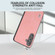 Samsung Galaxy S24 5G ABEEL Elegant Series PU Leather Black Edge Phone Case - Pink
