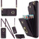 Samsung Galaxy S24 5G Rhombic Texture Card Bag Phone Case with Long Lanyard - Dark Purple