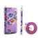 Samsung Galaxy S24 5G Flower Multi-functional Crossbody Zipper Wallet Leather Phone Case - Purple