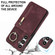 Samsung Galaxy S24 5G Retro Ring and Zipper RFID Card Slot Phone Case - Wine Red