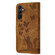 Samsung Galaxy S24 5G Butterfly Cat Embossing Flip Leather Phone Case - Brown