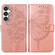 Samsung Galaxy S24 5G Embossed Butterfly Leather Phone Case - Rose Gold