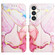 Samsung Galaxy S24 5G PT003 Marble Pattern Flip Leather Phone Case - Rose Gold