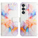 Samsung Galaxy S24 5G PT003 Marble Pattern Flip Leather Phone Case - Galaxy Marble White