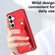 Samsung Galaxy S24 5G Shockproof Leather Phone Case with Wrist Strap - Red