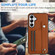 Samsung Galaxy S24 5G Shockproof Leather Phone Case with Wrist Strap - Brown
