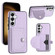 Samsung Galaxy S24 5G Shockproof Leather Phone Case with Card Holder - Purple