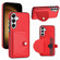 Samsung Galaxy S24 5G Shockproof Leather Phone Case with Card Holder - Red