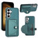 Samsung Galaxy S24 5G Shockproof Leather Phone Case with Card Holder - Green