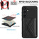 Samsung Galaxy S24 5G Rhombic Texture Card Bag RFID Phone Case with Long Lanyard - Black