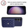 Samsung Galaxy S24 5G Rhombic Texture Card Bag RFID Phone Case with Long Lanyard - Dark Purple