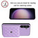Samsung Galaxy S24 5G Rhombic Texture Card Bag RFID Phone Case with Long Lanyard - Light Purple