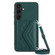 Samsung Galaxy S24 5G Rhombic Texture Card Bag RFID Phone Case with Long Lanyard - Green