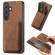 Samsung Galaxy S24 5G Retro Leather Card Bag Magnetic Phone Case - Brown