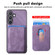 Samsung Galaxy S24 5G Retro Leather Card Bag Magnetic Phone Case - Purple
