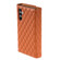 Samsung Galaxy S24 5G Zipper Multi-Card Wallet Rhombic Leather Phone Case - Brown