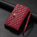 Samsung Galaxy S24 5G Zipper Multi-Card Wallet Rhombic Leather Phone Case - Red
