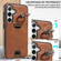 Samsung Galaxy S24 5G Calf Texture Card Slot Ring Holder Phone Case - Brown