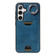 Samsung Galaxy S24 5G Calf Texture Card Slot Ring Holder Phone Case - Blue