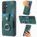 Samsung Galaxy S24 5G Retro Skin-feel Ring Card Wallet Phone Case - Green