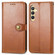 Samsung Galaxy S24 5G Retro Solid Color Buckle Leather Phone Case - Brown