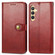 Samsung Galaxy S24 5G Retro Solid Color Buckle Leather Phone Case - Red