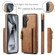 Samsung Galaxy S24 5G DG.MING M5 Series Zip RFID Multi Card Detachable Leather Phone Case - Brown