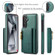 Samsung Galaxy S24 5G DG.MING M5 Series Zip RFID Multi Card Detachable Leather Phone Case - Green