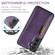 Samsung Galaxy S24 5G DG.MING M5 Series Zip RFID Multi Card Detachable Leather Phone Case - Purple