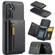 Samsung Galaxy S24 5G DG.MING M5 Series Zip RFID Multi Card Detachable Leather Phone Case - Black