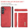 Samsung Galaxy S24 5G DG.MING M1 Series 3-Fold Multi Card Wallet + Magnetic Phone Case - Red