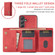 Samsung Galaxy S24 5G DG.MING M1 Series 3-Fold Multi Card Wallet + Magnetic Phone Case - Red