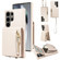 Samsung Galaxy S24 Ultra 5G Crossbody Lanyard Zipper Wallet Leather Phone Case - Beige
