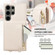 Samsung Galaxy S24 Ultra 5G Crossbody Lanyard Zipper Wallet Leather Phone Case - Beige