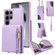 Samsung Galaxy S24 Ultra 5G Crossbody Lanyard Zipper Wallet Leather Phone Case - Purple