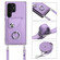 Samsung Galaxy S24 Ultra 5G Organ Card Bag Ring Holder Phone Case with Long Lanyard - Purple