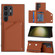 Samsung Galaxy S24 Ultra 5G Skin Feel PU + TPU + PC Card Slots Phone Case - Brown