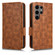 Samsung Galaxy S24 Ultra 5G Symmetrical Triangle Leather Phone Case - Brown