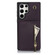 Samsung Galaxy S24 Ultra 5G YM006 Skin Feel Zipper Card Bag Phone Case with Dual Lanyard - Dark Purple