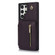 Samsung Galaxy S24 Ultra 5G YM006 Skin Feel Zipper Card Bag Phone Case with Dual Lanyard - Dark Purple