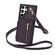 Samsung Galaxy S24 Ultra 5G YM006 Skin Feel Zipper Card Bag Phone Case with Dual Lanyard - Dark Purple