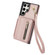 Samsung Galaxy S24 Ultra 5G YM006 Skin Feel Zipper Card Bag Phone Case with Dual Lanyard - Rose Gold