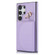 Samsung Galaxy S24 Ultra 5G YM007 Ring Holder Card Bag Skin Feel Phone Case - Purple